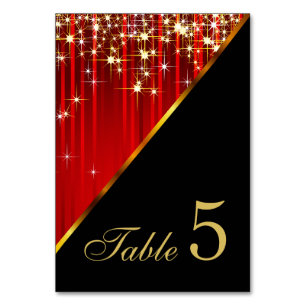 Sparkling Red Star Lights -Table Number Table Number