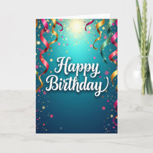Sparkling Ribbon Birthday Card