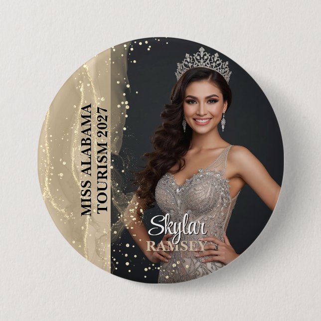 Sparkling Sand Pageant Photo Button (Front)