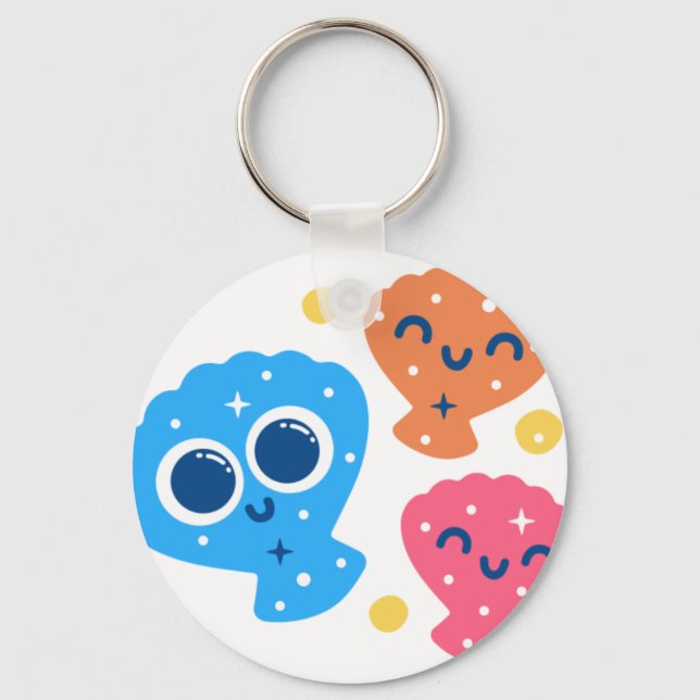Sparkling seashells keychain (Front)