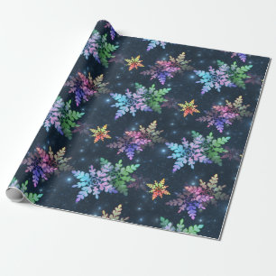 Sparkling Shining Snowflakes for Christmas Wrapping Paper