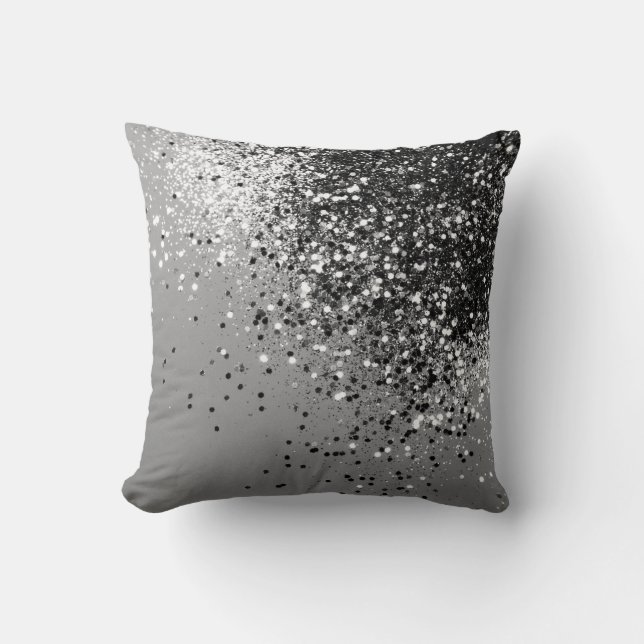 Sparkling Silver Gray Lady Glitter #1 #shiny Throw Pillow (Front)