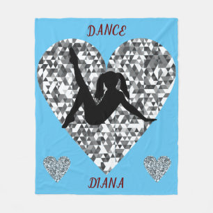 Sparkling Silver Heart Dance Fleece Blanket