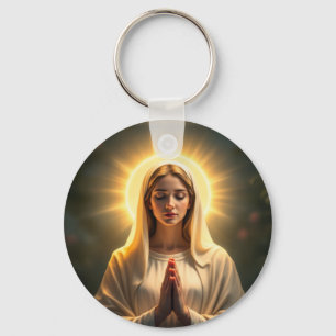 Sparkling Sincerity: Virgin Mary Prayer Keychain