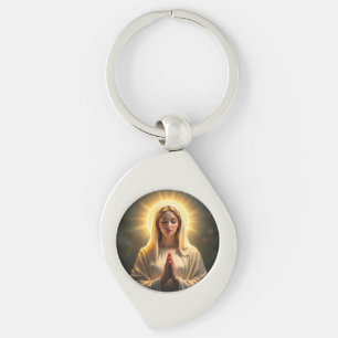 Sparkling Sincerity: Virgin Mary Prayer Keychain