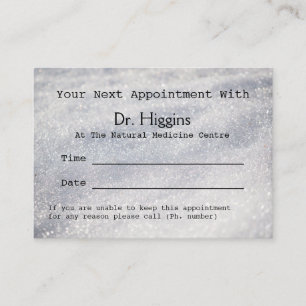 Sparkling Snow Medical Dental etc Appointment Card