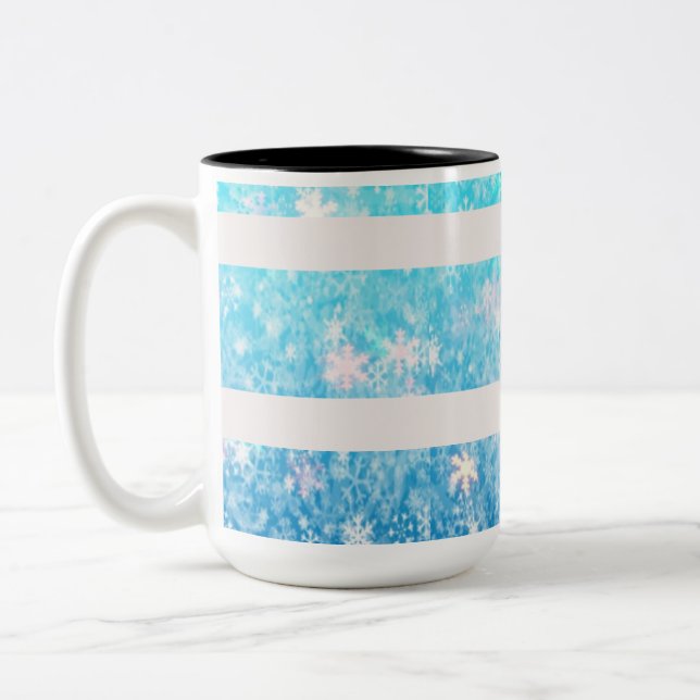 Sparkling Snow Striped Coffee Mug (Left)