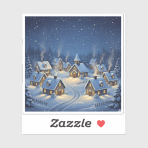 Sparkling Snowfall Christmas Village Scene 