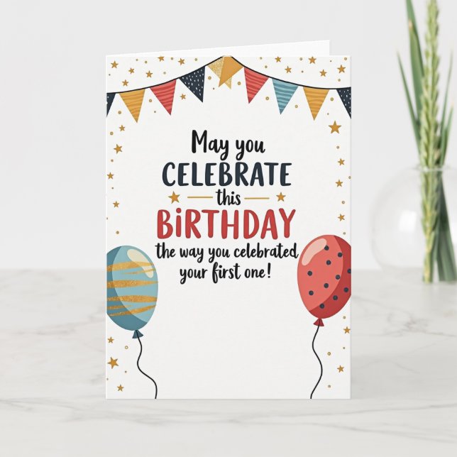 Sparkling Star Birthday Card (Front)