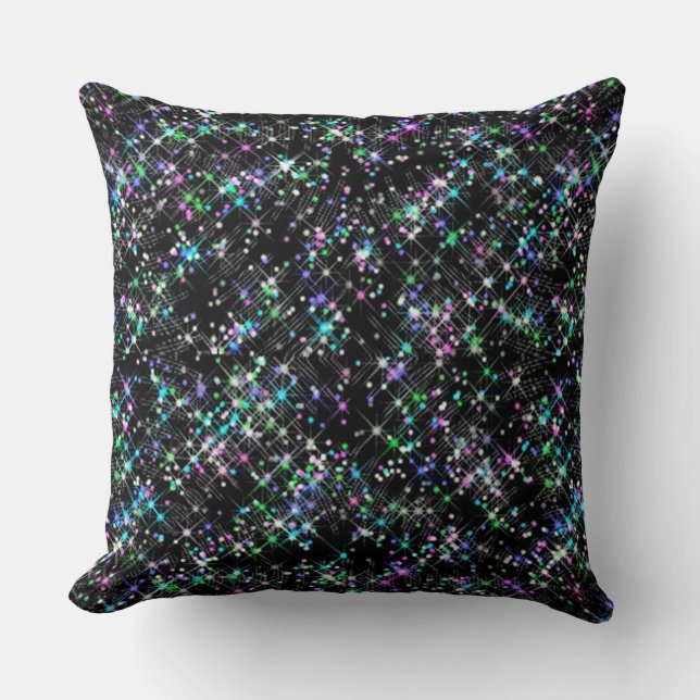 Sparkling Star Dust Throw Pillow (Front)