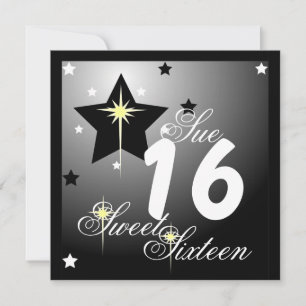 Sparkling Star Sweet Sixteen-Customize Invitation