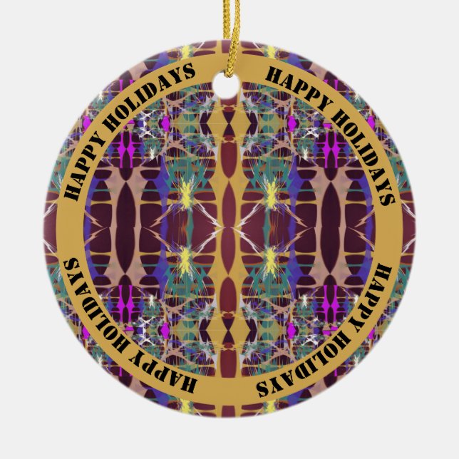 Sparkling Stars - Customizable Text Ceramic Ornament (Front)