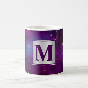 Sparkling Stars on Deep Purple Space Background Coffee Mug