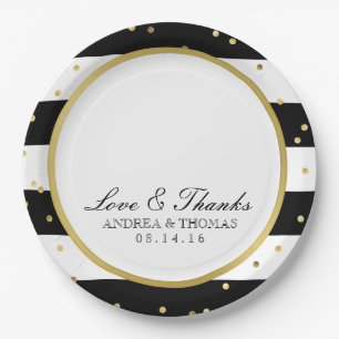 Sparkling Stripes   Elegant Wedding Plates