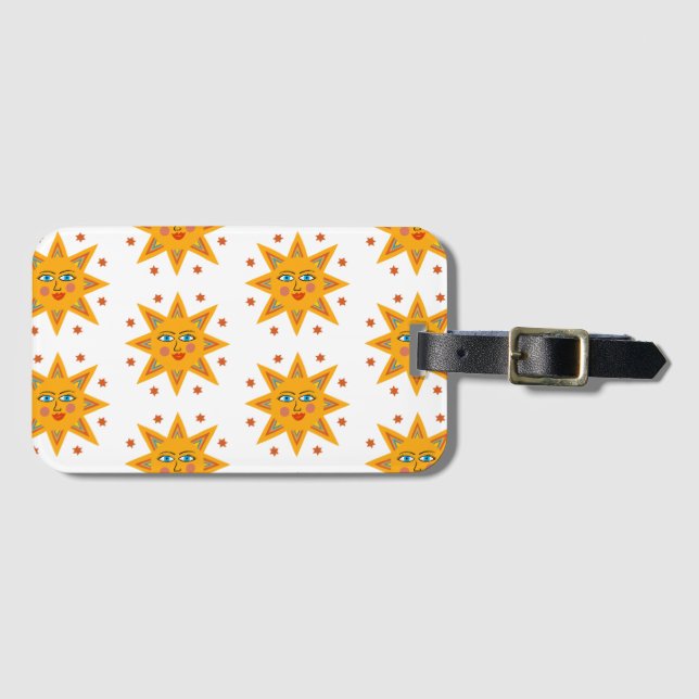 Sparkling Sun Charming and Cute Pattern Luggage Tag (Front Horizontal)