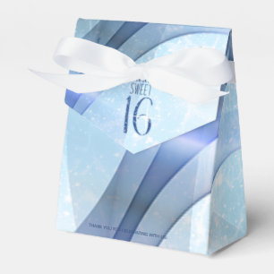 Sparkling Swirls Sweet Sixteen Blue ID652 Favor Box