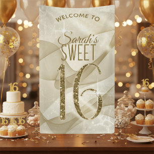 Sparkling Swirls Sweet Sixteen Gold ID652 Banner