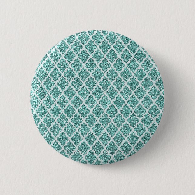 Sparkling Teal 2 Inch Round Button (Front)