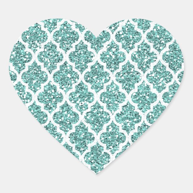 Sparkling Teal Heart Sticker (Front)