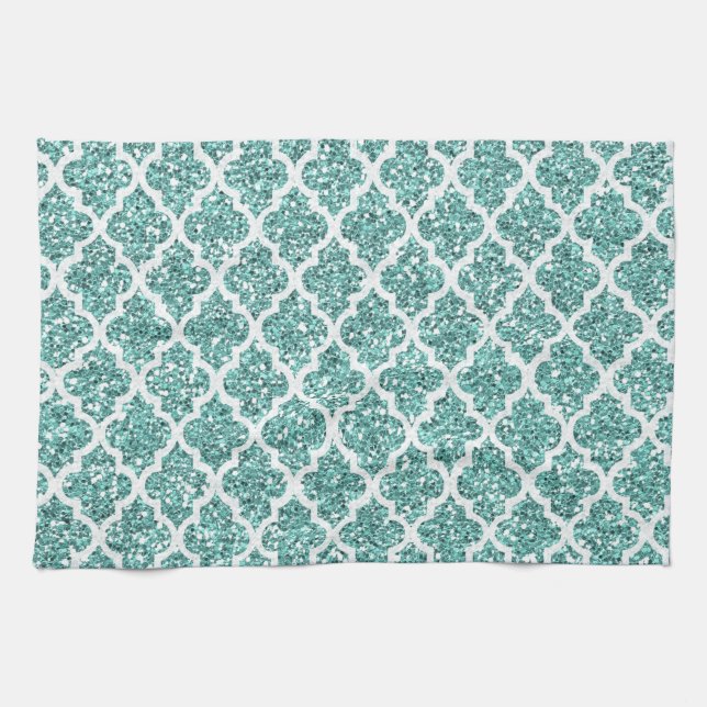 Sparkling Teal Kitchen Towel (Horizontal)