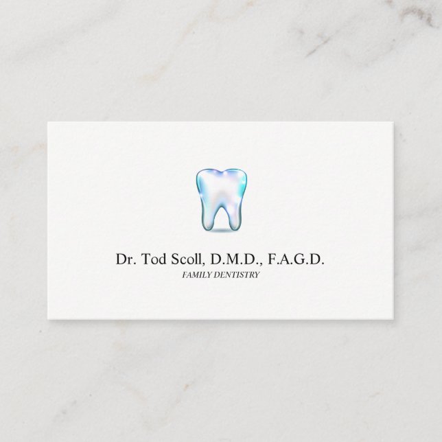 Sparkling Tooth Dentist Dental Care Business Card (Front)
