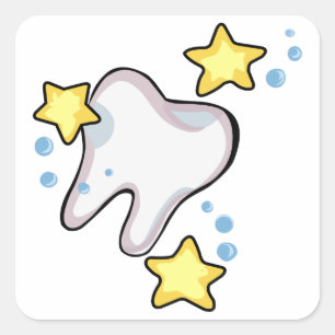Sparkling Tooth Square Sticker