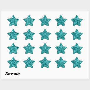 Sparkling Turquoise Pattern Star Sticker