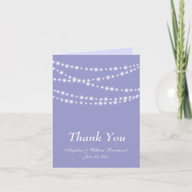 Sparkling Twinkle Lights Thank You Card purple (Front)