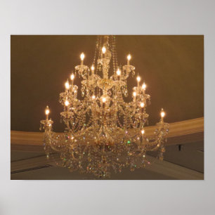 Sparkling Vintage Crystal Chandelier Poster