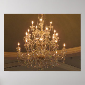 Sparkling Vintage Crystal Chandelier Poster