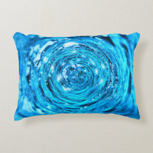Sparkling water swirl look blue accent pillow