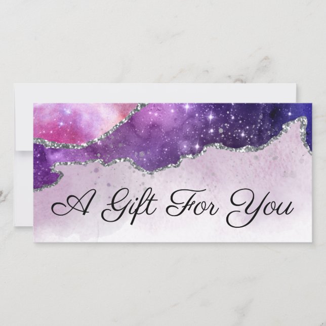 sparkling watercolor agate gift certificate (Front)