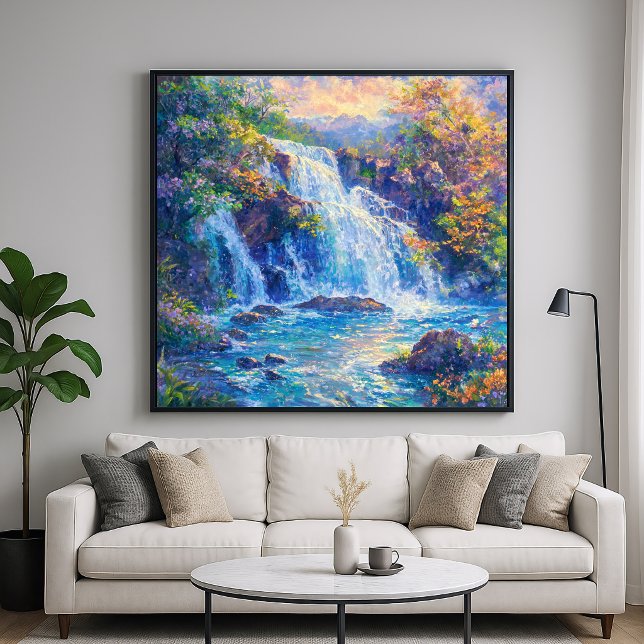 Sparkling Waterfall - Impressionist Painting Style Poster (Creator Uploaded)
