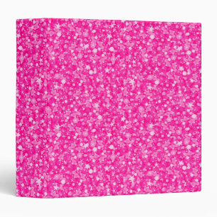Sparkling White And Hot Pink Glitter Binder