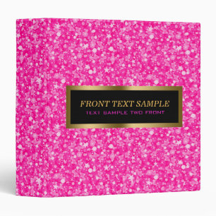 Sparkling White And Hot Pink Glitter Binder