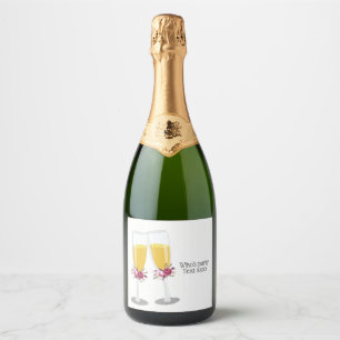 Sparkling Wine Brunch and Bubbly cheers birthday Label