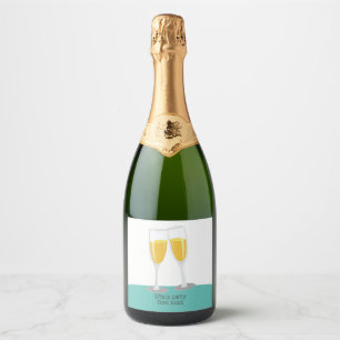 Sparkling Wine Brunch and Bubbly cheers birthday Label