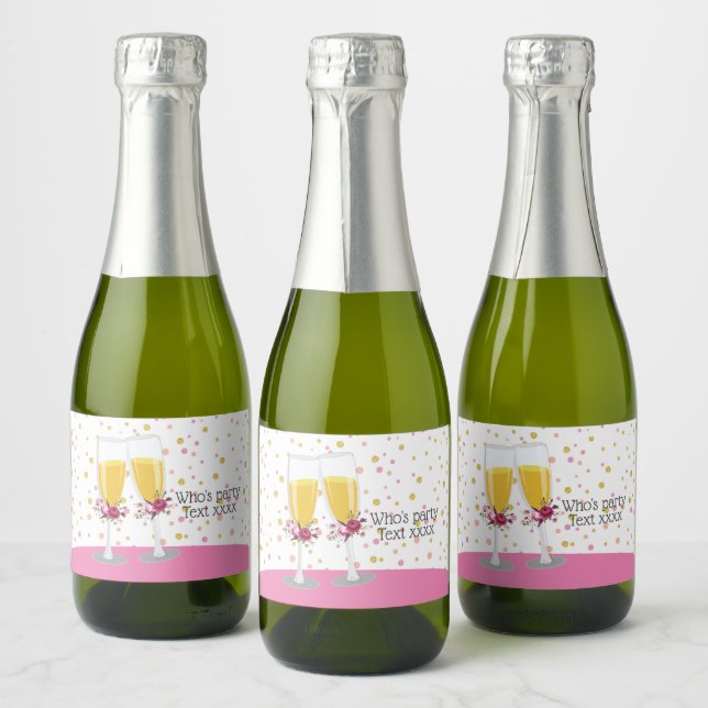 Sparkling Wine  Brunch and Bubbly cheers birthday Sparkling Wine Label (Bottles)