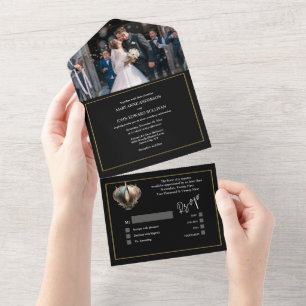Sparkling wine couples photo renewal vows all in one invitation