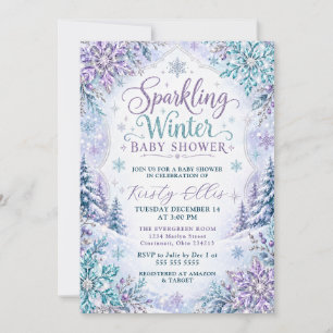Sparkling Winter Baby Shower Invitation