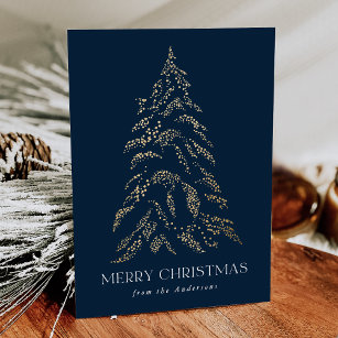 Sparkling Winter Pine Merry Christmas Non-Photo Holiday Card