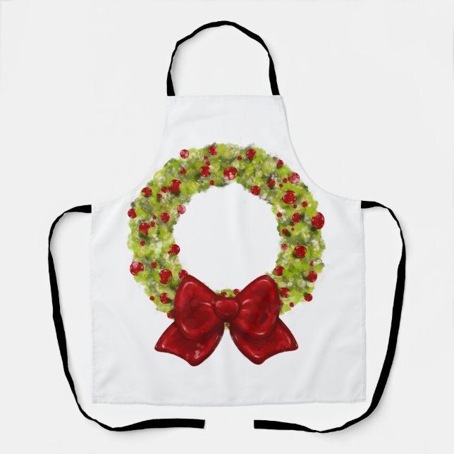 Sparkling Wreath - Multiple Color Options Apron (Front)