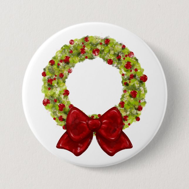 Sparkling Wreath - Multiple Colour Options 3 Inch Round Button (Front)
