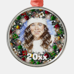 Sparkling Wreath Photo Frame Keepsake Ornament