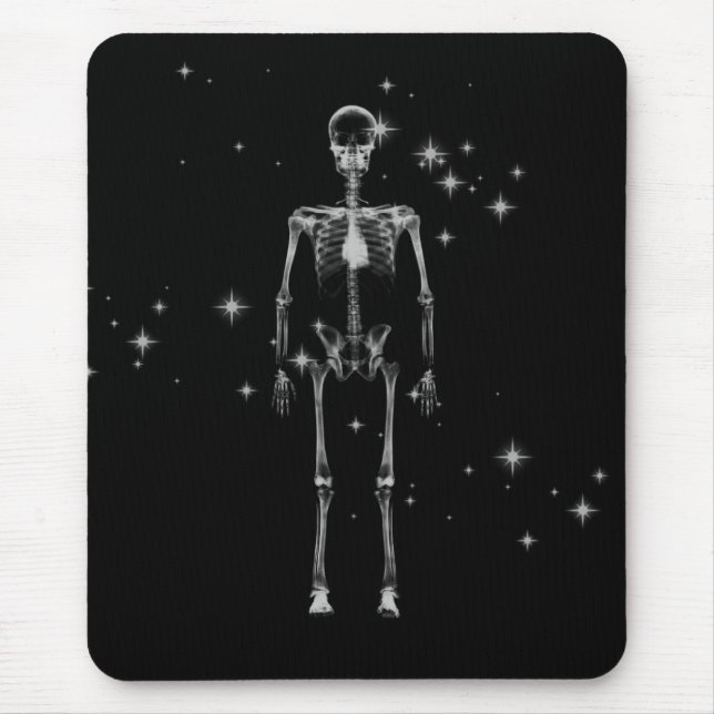 Sparkling X-Ray Skeleton - B&W Mouse Pad (Front)