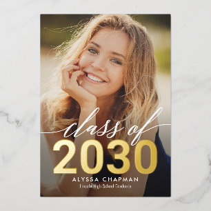  Sparkling Year Foil Graduation Photo Announce