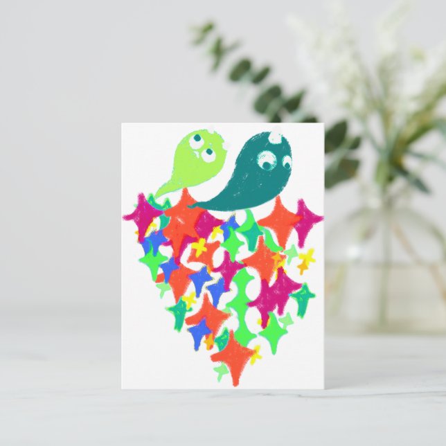 Sparkling Yeti Monster Postcard (Standing Front)