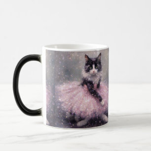 Sparkly Ballerina Cat in Pink Tutu Magic Mug