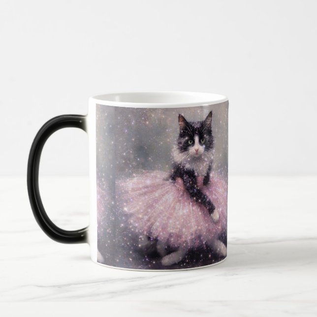 Sparkly Ballerina Cat in Pink Tutu                 Magic Mug (Left)