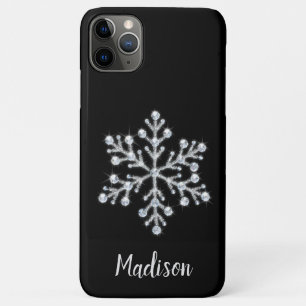 Sparkly Black Monogram iPhone Case